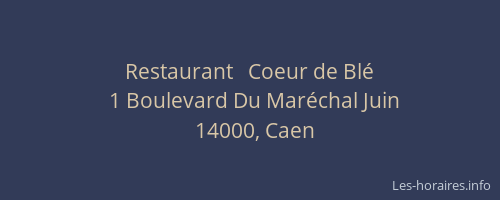 Restaurant   Coeur de Blé