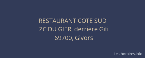 RESTAURANT COTE SUD