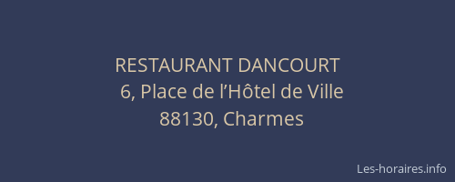 RESTAURANT DANCOURT