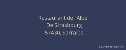 Restaurant de l'Albe