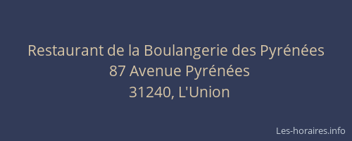 Restaurant de la Boulangerie des Pyrénées