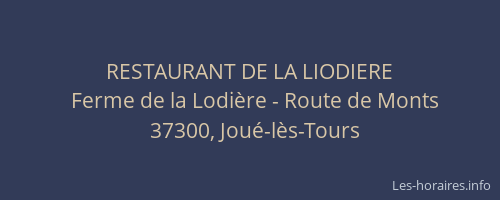 RESTAURANT DE LA LIODIERE