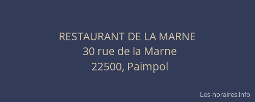 RESTAURANT DE LA MARNE