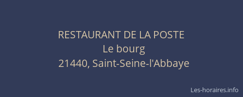 RESTAURANT DE LA POSTE