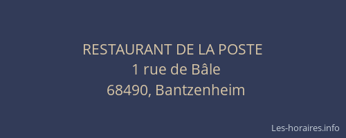 RESTAURANT DE LA POSTE