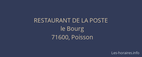 RESTAURANT DE LA POSTE
