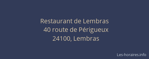 Restaurant de Lembras
