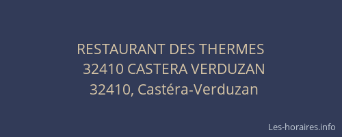 RESTAURANT DES THERMES