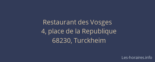 Restaurant des Vosges