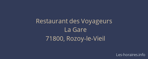 Restaurant des Voyageurs