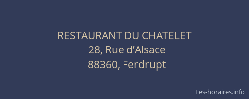 RESTAURANT DU CHATELET
