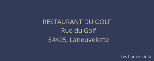 RESTAURANT DU GOLF