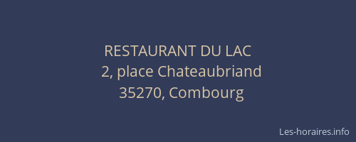 RESTAURANT DU LAC