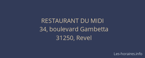 RESTAURANT DU MIDI