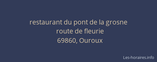 restaurant du pont de la grosne