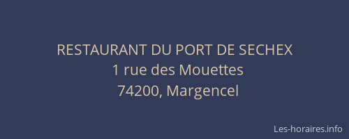 RESTAURANT DU PORT DE SECHEX
