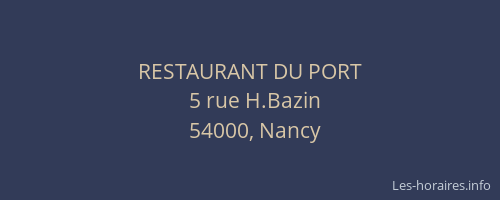 RESTAURANT DU PORT