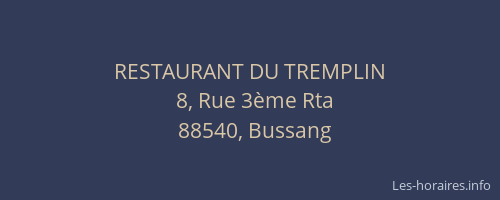 RESTAURANT DU TREMPLIN
