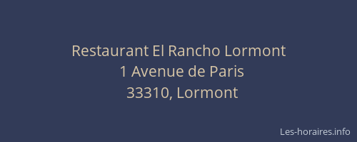 Restaurant El Rancho Lormont