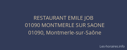 RESTAURANT EMILE JOB
