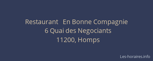 Restaurant   En Bonne Compagnie