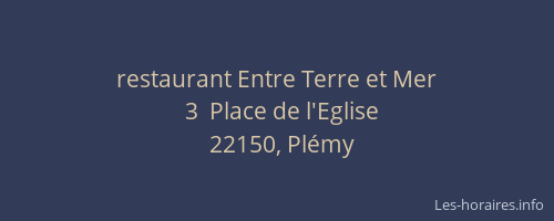 restaurant Entre Terre et Mer