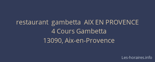 restaurant  gambetta  AIX EN PROVENCE