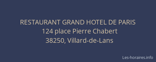RESTAURANT GRAND HOTEL DE PARIS