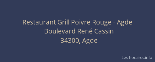Restaurant Grill Poivre Rouge - Agde