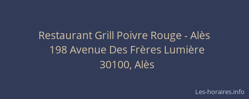 Restaurant Grill Poivre Rouge - Alès