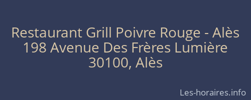 Restaurant Grill Poivre Rouge - Alès