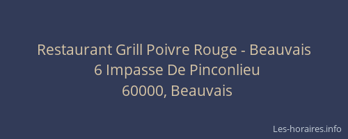 Restaurant Grill Poivre Rouge - Beauvais
