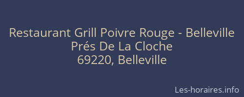 Restaurant Grill Poivre Rouge - Belleville