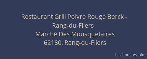 Restaurant Grill Poivre Rouge Berck - Rang-du-Fliers