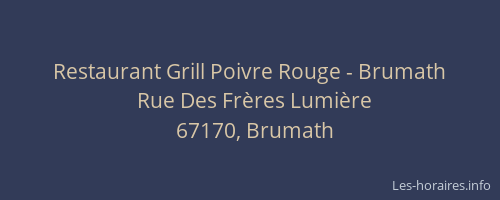Restaurant Grill Poivre Rouge - Brumath