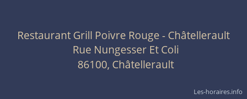 Restaurant Grill Poivre Rouge - Châtellerault