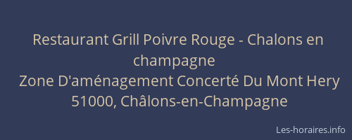 Restaurant Grill Poivre Rouge - Chalons en champagne