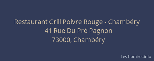 Restaurant Grill Poivre Rouge - Chambéry