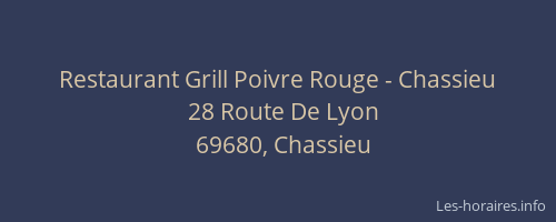 Restaurant Grill Poivre Rouge - Chassieu