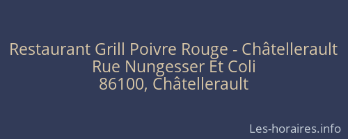 Restaurant Grill Poivre Rouge - Châtellerault