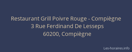 Restaurant Grill Poivre Rouge - Compiègne