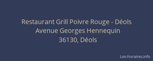 Restaurant Grill Poivre Rouge - Déols