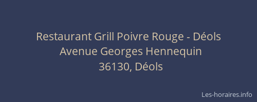 Restaurant Grill Poivre Rouge - D&eacute;ols