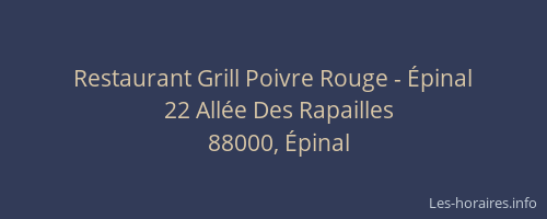 Restaurant Grill Poivre Rouge - Épinal