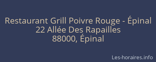Restaurant Grill Poivre Rouge - Épinal