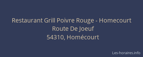 Restaurant Grill Poivre Rouge - Homecourt