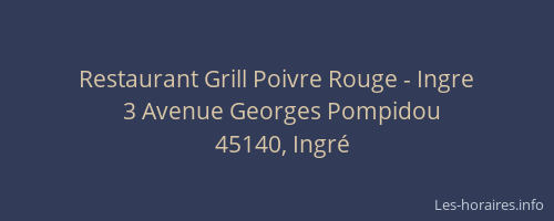 Restaurant Grill Poivre Rouge - Ingre