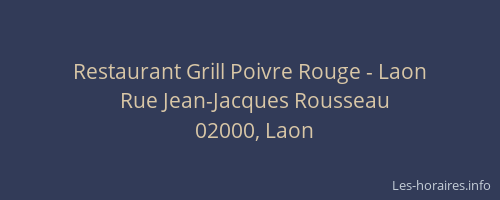 Restaurant Grill Poivre Rouge - Laon
