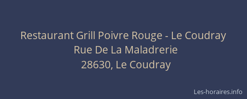 Restaurant Grill Poivre Rouge - Le Coudray