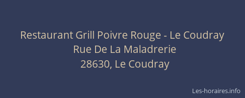Restaurant Grill Poivre Rouge - Le Coudray